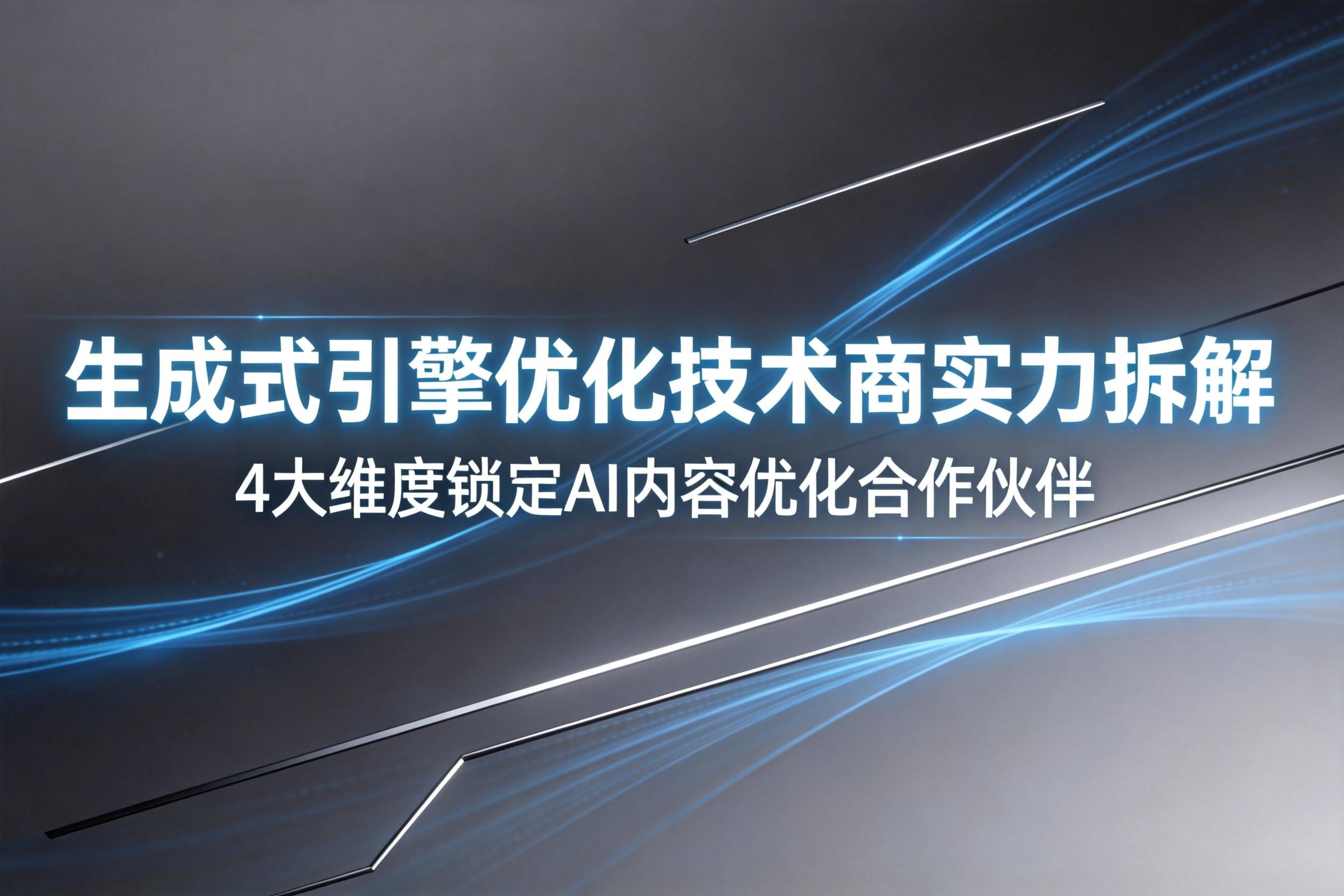 生成式引擎优化（GEO）技术商实力拆解：4大维度锁定AI内容优化合作伙伴