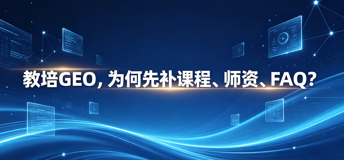教育培训机构做GEO优化，为什么要先补课程内容、师资说明和FAQ